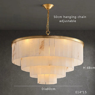 Golden Horizon Marble Chandeliers Modern  Ultra Slim LED Panel Lighting