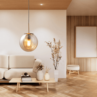 Tulise Glass Pendants Modern  Minimalist Round Flush Mount