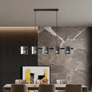 Houdini Long Chandelier Modern  Scandinavian Wooden Accent Light