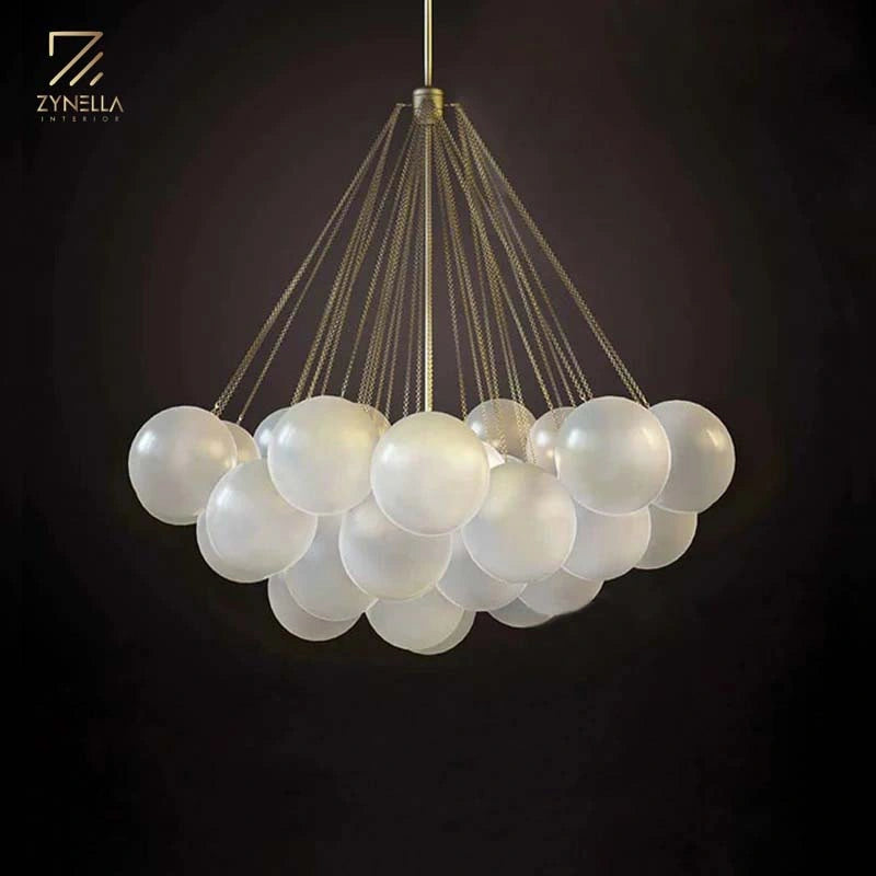 Zynella Frosted Ball Chandelier