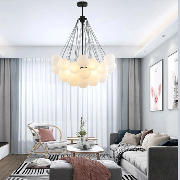 Zynella Frosted Ball Chandelier