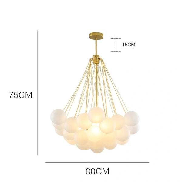 Zynella Frosted Ball Chandelier