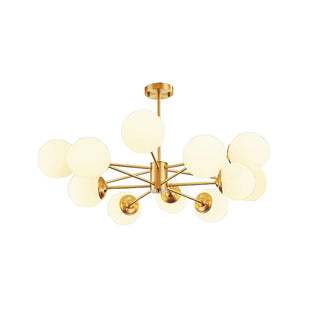 Milky Head Chandelier Modern  Scandinavian Wooden Accent Light