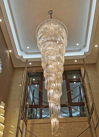 Ahmaad Spiral Crystal Chandelier Modern  Contemporary Crystal Statement Fixture