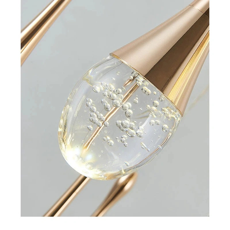 Water Drop Crystal Pendant Refined Modern  Sculptural Spiral LED Fixture
