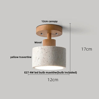 Ellipse Stone Travertine Ceiling Lights Modern  Chic Glass Globe Pendant