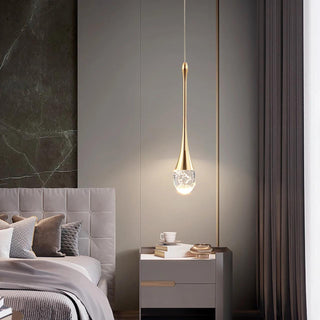 Water Drop Crystal Pendant Refined Modern  Sculptural Spiral LED Fixture
