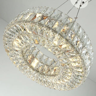 Phoebe Chrome Ring Chandelier Chic Modern  Bohemian Rattan Woven Pendant
