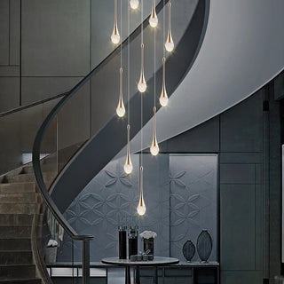 Water Drop Crystal Pendant Refined Modern  Sculptural Spiral LED Fixture