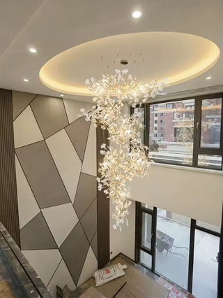 Ginkgo Leaf Chandelier Modern  Classic Drum Shade Ceiling Light