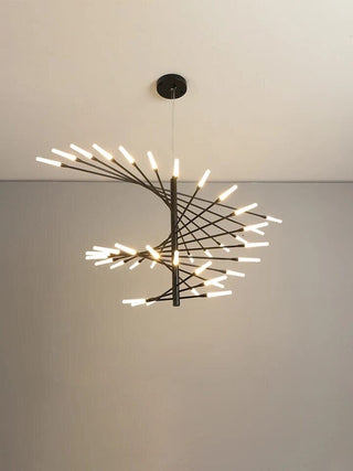 Zynella Spiral Chandelier Modern  Bohemian Rattan Woven Pendant