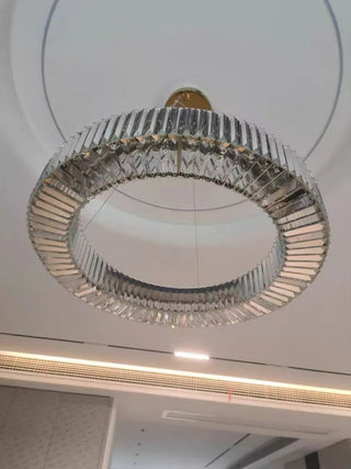 Emperor Chrome Crystal Ring Modern  Sculptural Spiral LED Fixture