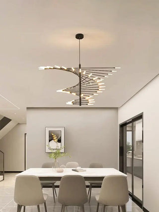 Zynella Spiral Chandelier Modern  Bohemian Rattan Woven Pendant