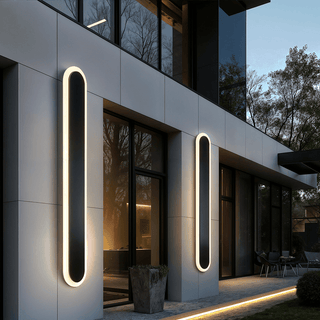 Alana Black Outdoor LED Strip Wall Lamp Modern  Contemporary Crystal Statement Fixture