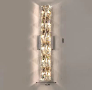 Silver Spark Crystal Wall Lamp Classic Modern  Scandinavian Wooden Accent Light