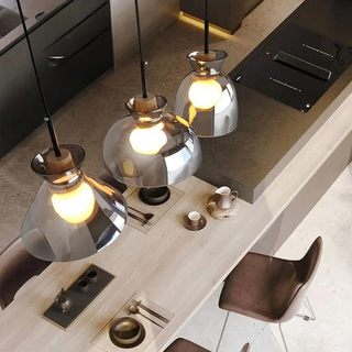 Nimbus Glass Pendant Light Modern  Luxury Gold Frame Light Fitting