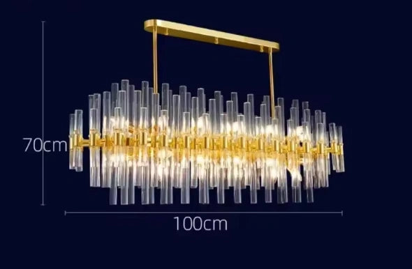 Zynella Luxury Gold Crystal LED Chandelier
