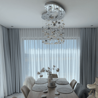Marci Crystal Chandelier Modern  Minimalist Round Flush Mount