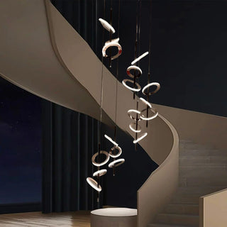 Rayla Ring Staircase Chandeliers Classic Modern  Luxury Gold Frame Light Fitting