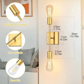 LuxeLine Twin Sconce Modern Geometric Design Lamp