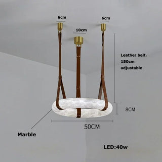 Leather Belt Marble Ring Pendant Modern  Luxury Marble Base Table Lamp