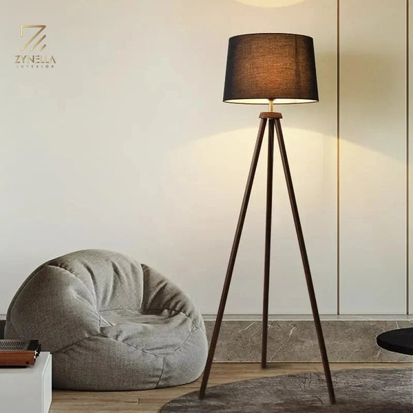 Lillian Wooden Shade Floor Lamp