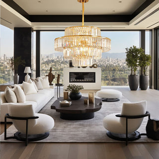 The Crystal Arden Chandelier Stylish Modern  Sculptural Spiral LED Fixture