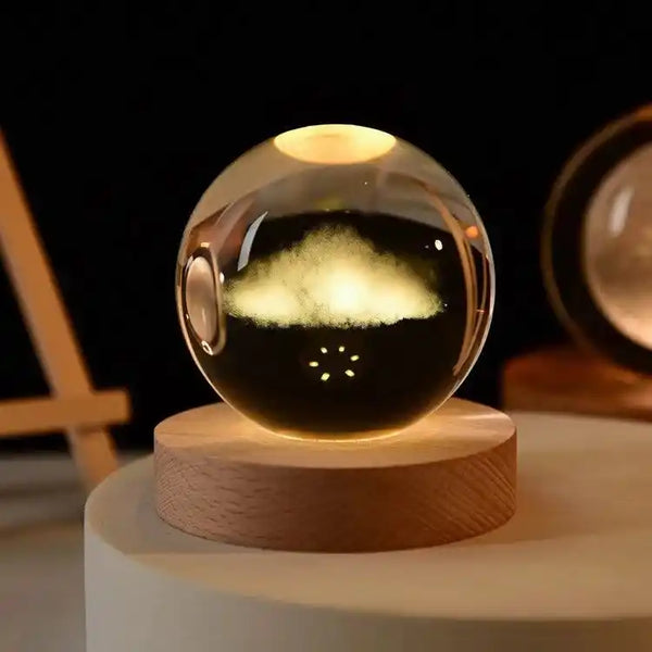 Zynella Celestial: 3D Laser-Etched Crystal Ball Night Light