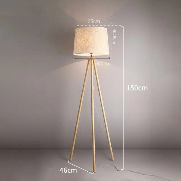 Lillian Wooden Shade Floor Lamp