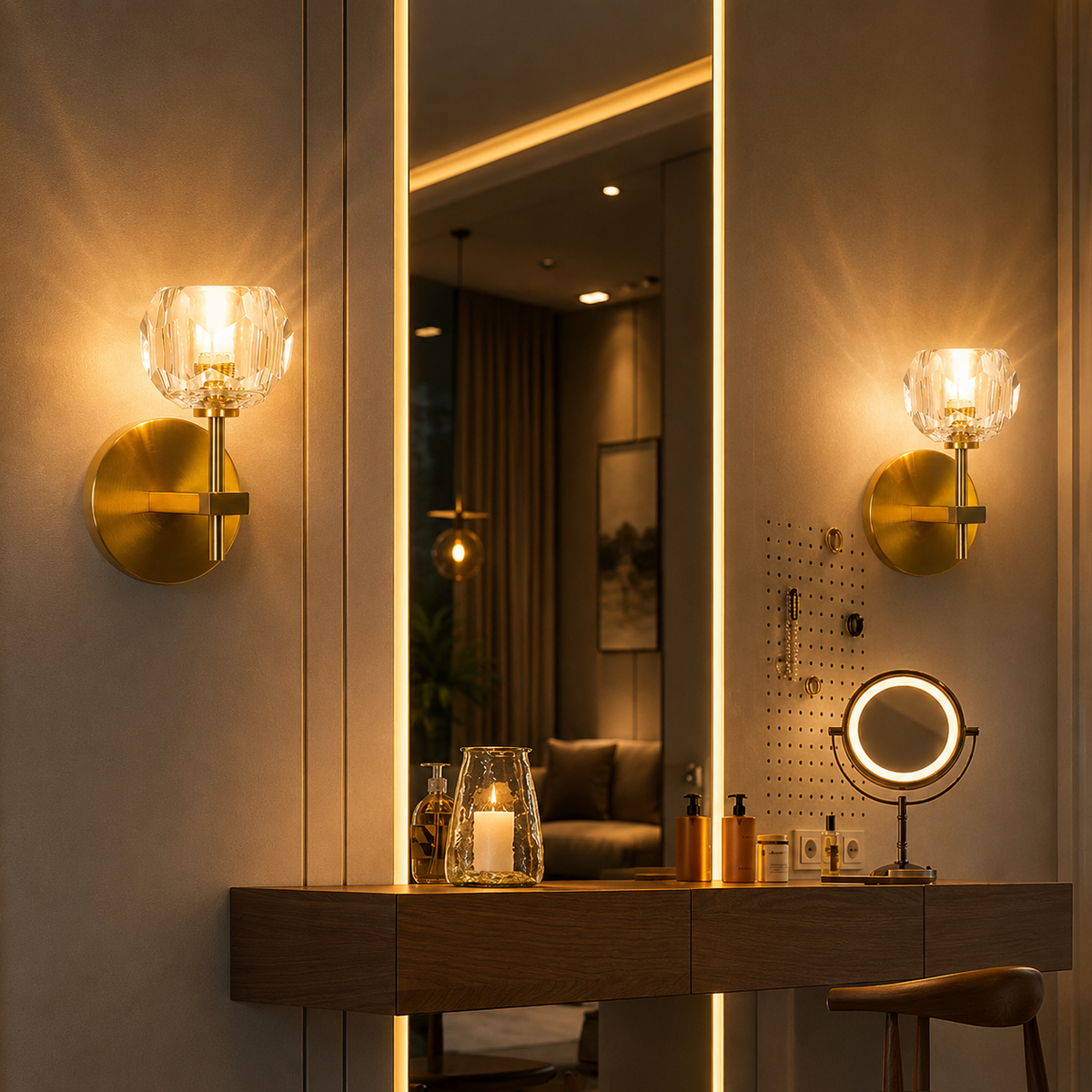 Ebony Crystal Classic Wall Lights