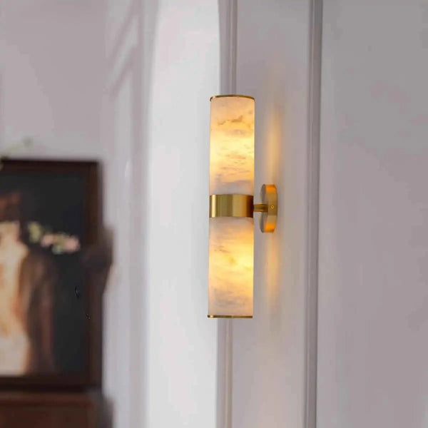 Zynella Antique Gold Marble Wall Lamp