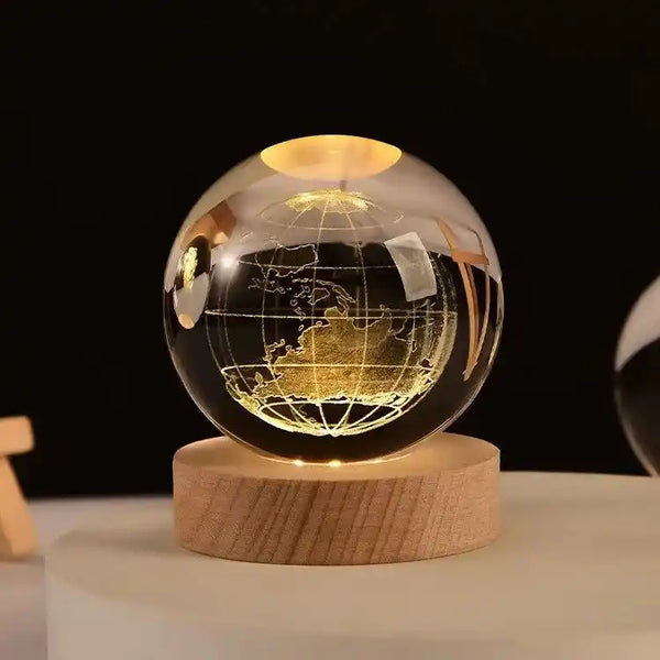 Zynella Celestial: 3D Laser-Etched Crystal Ball Night Light