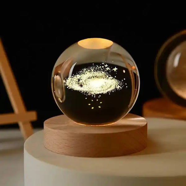 Zynella Celestial: 3D Laser-Etched Crystal Ball Night Light