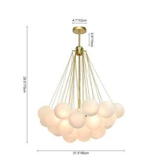 Zynella Frosted Ball Chandelier Modern Geometric Design Lamp