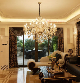Zynella Italian K9 Candlestick Chandelier Modern  Sleek Linear Suspension Light