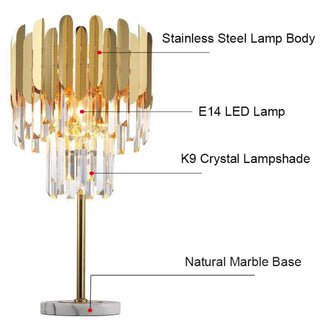 Ivy Crystal Floor & Table Lamp Modern  Opulent Multi-Tier Crystal Chandelier
