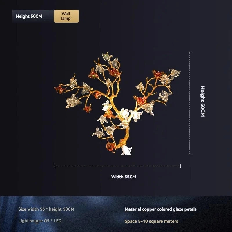 Zynella Willow Branch Modern Crystal Wall Light