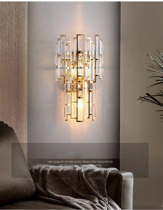 Shanice Crystal Wall Lamp Opulent Modern  Luxury Gold Frame Light Fitting