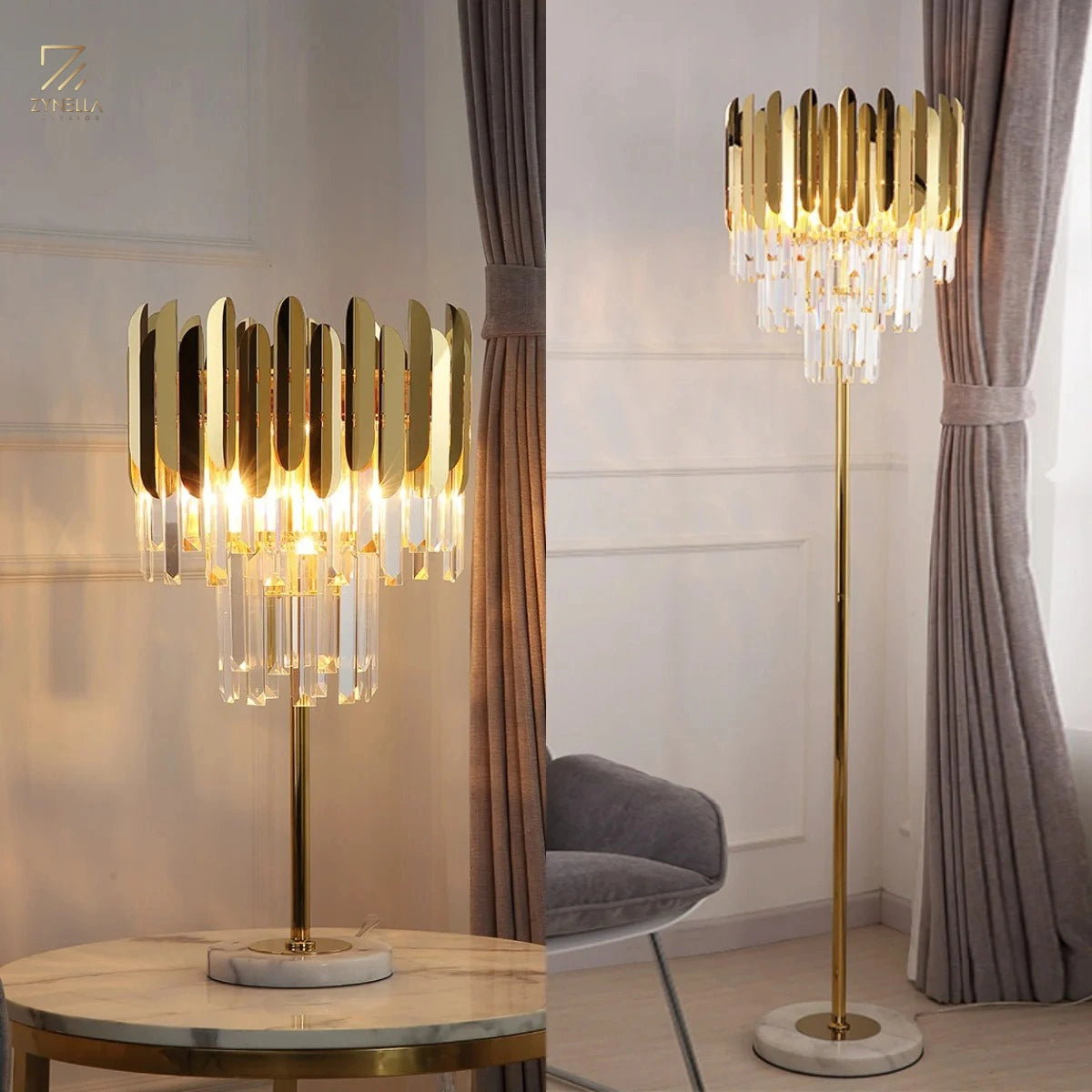 Ivy Crystal Floor & Table Lamp