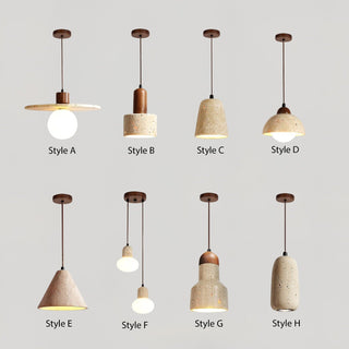 Travertine Wabi Pendants Classic Modern  Chic Glass Globe Pendant