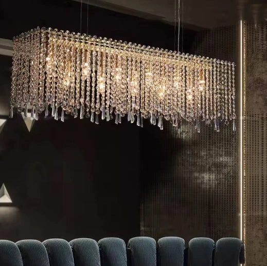 Zynella Luxury Modern Crystal Flush Mount Chandelier for Living & Dining Room