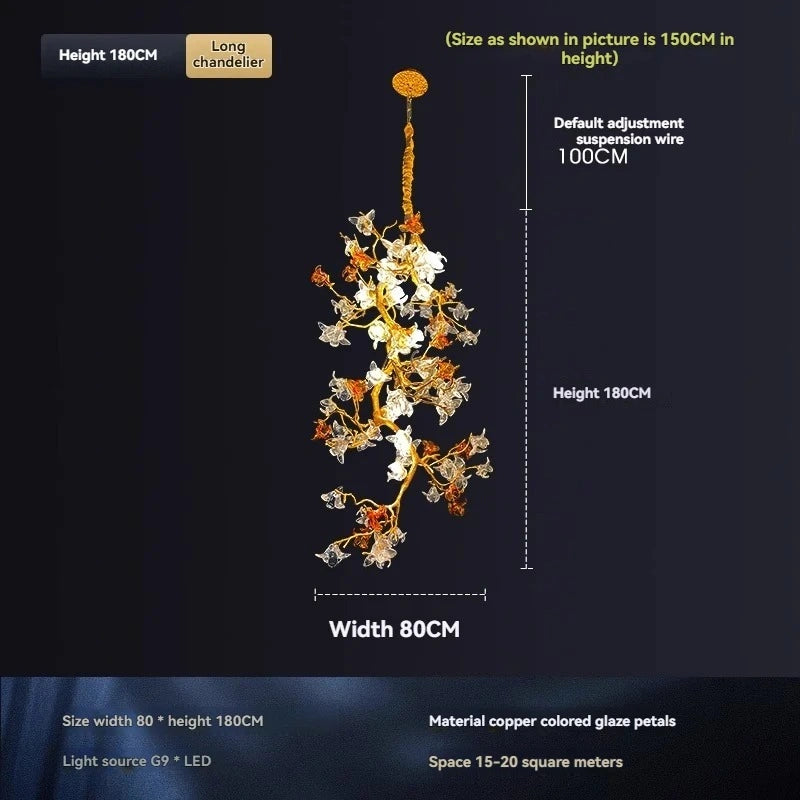 Zynella Willow Branch Modern Crystal Wall Light