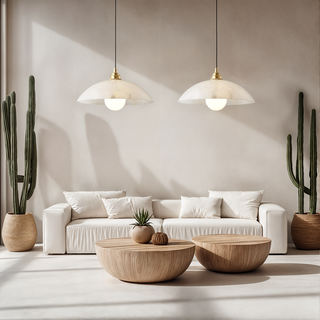 Inigo Marble Alabaster Hanging Lamps Modern  Sculptural Spiral LED Fixture
