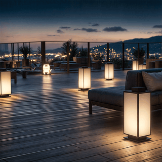 Levi Solar Lawn Lights Modern  Minimalist Round Flush Mount
