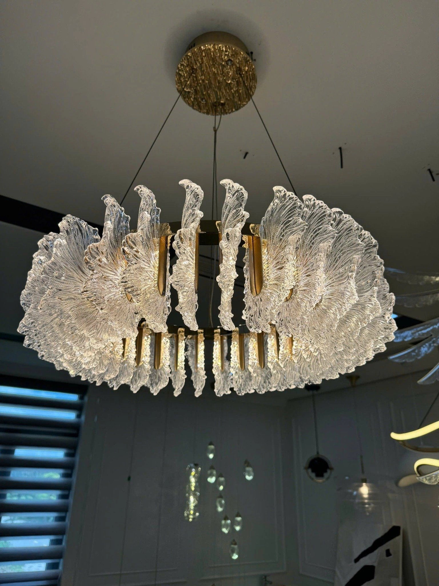 Zynella French Acrylic LED Pendant Chandelier
