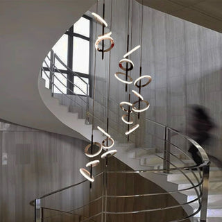 Rayla Ring Staircase Chandeliers Classic Modern  Luxury Gold Frame Light Fitting