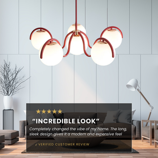 Scarlet Curve Glass Globe Fixture Stylish Modern  Elegant Teardrop LED Pendant