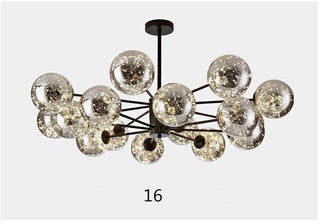 Magic Bean Glass Chandelier Modern  Vintage Brass Accent Lighting
