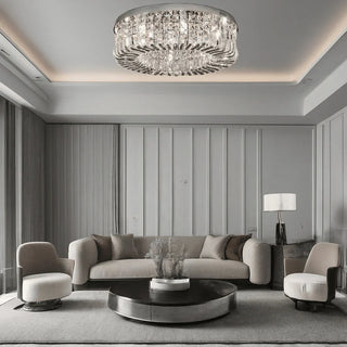 Chrome Royal Ring 80cm Modern  Sleek Linear Suspension Light