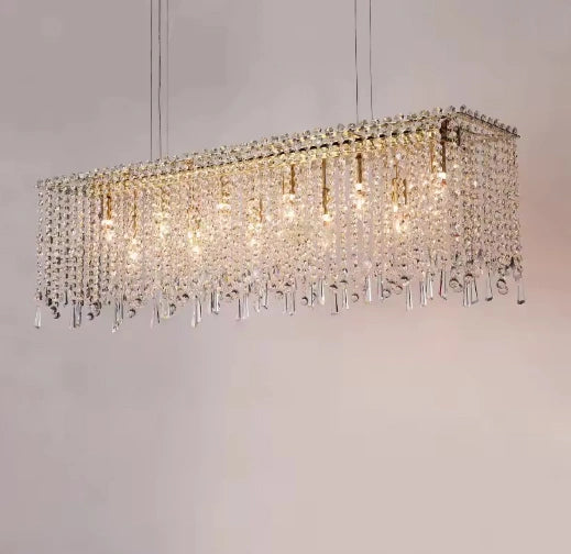 Zynella Luxury Modern Crystal Flush Mount Chandelier for Living & Dining Room